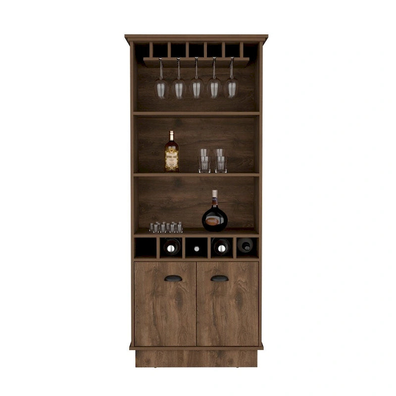 Meuble bar pour cuisine, salle à manger, salon, marron foncé