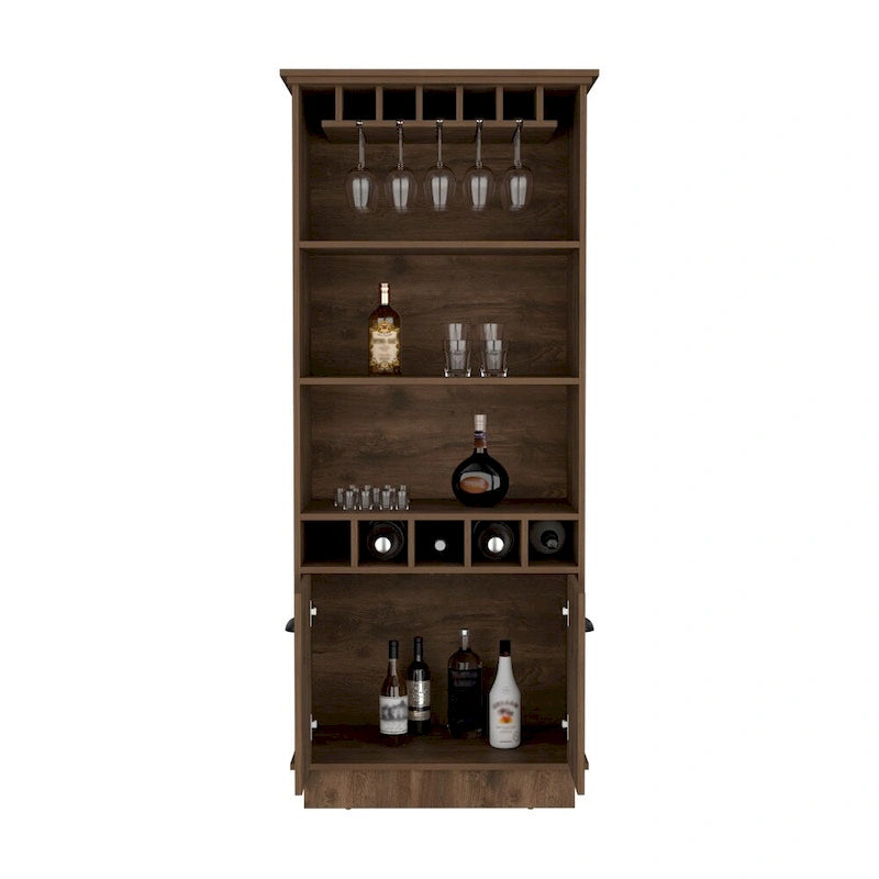Meuble bar pour cuisine, salle à manger, salon, marron foncé