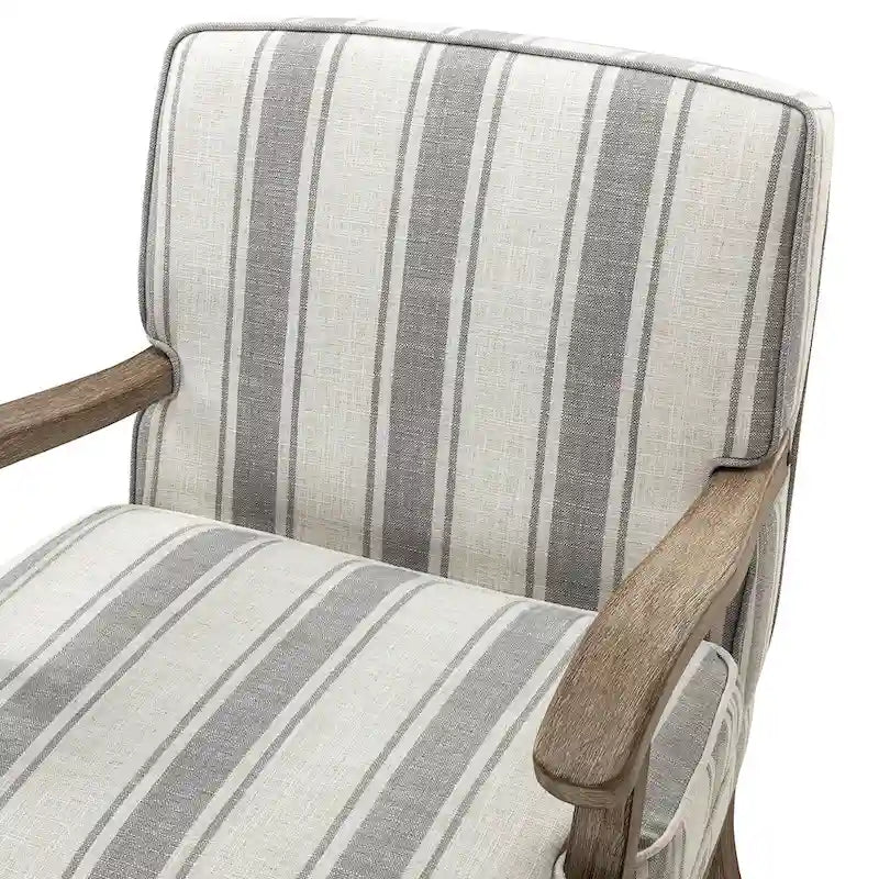 Rinaldo Farmhouse Polyester Armchair with Solid Wood Legs Set of 2 by HULALA HOME