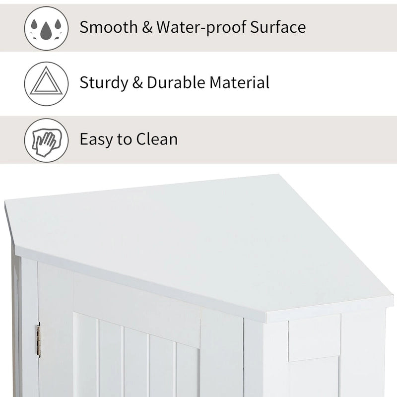Meuble d'angle de salle de bain avec étagère réglable