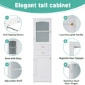 Armoire de salle de bain haute avec portes vitrées