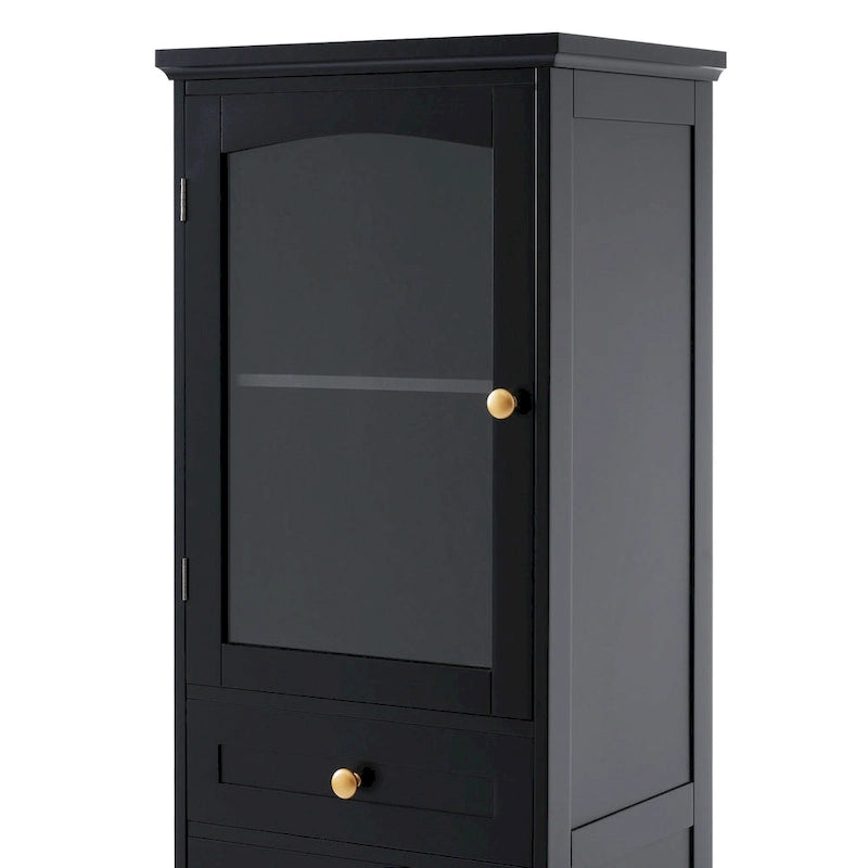 Armoire de salle de bain haute avec portes vitrées