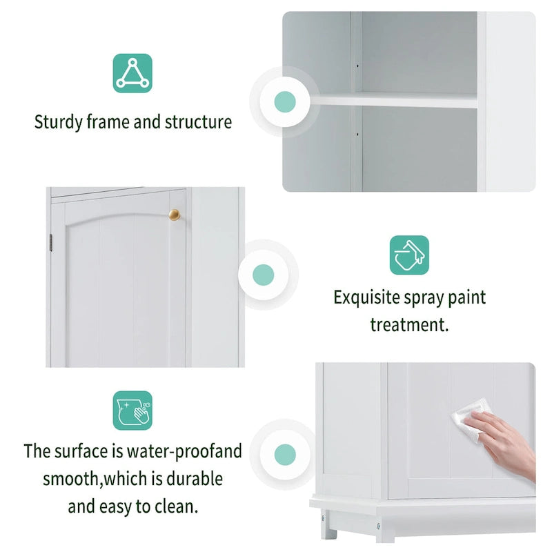 Armoire de salle de bain haute avec portes vitrées