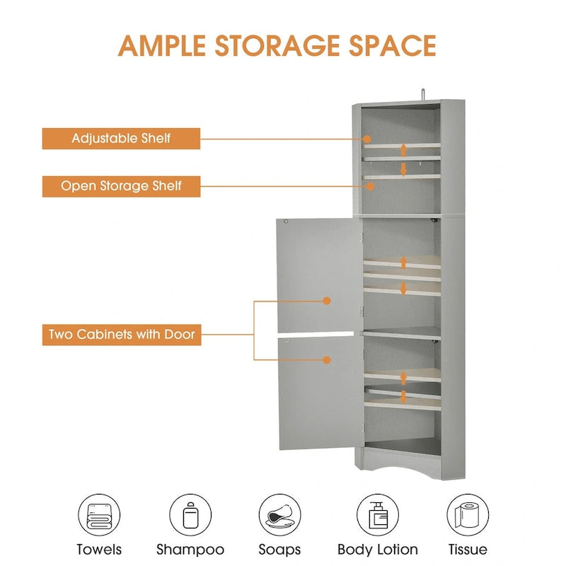 Armoire de rangement autoportante avec portes
