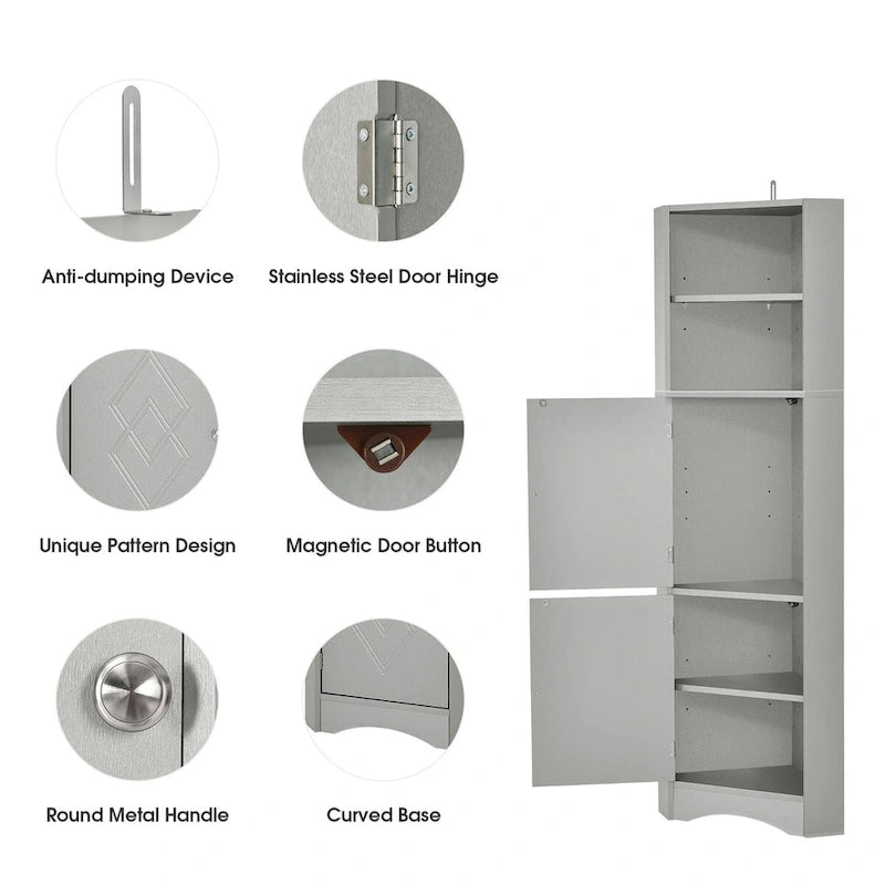 Armoire de rangement autoportante avec portes