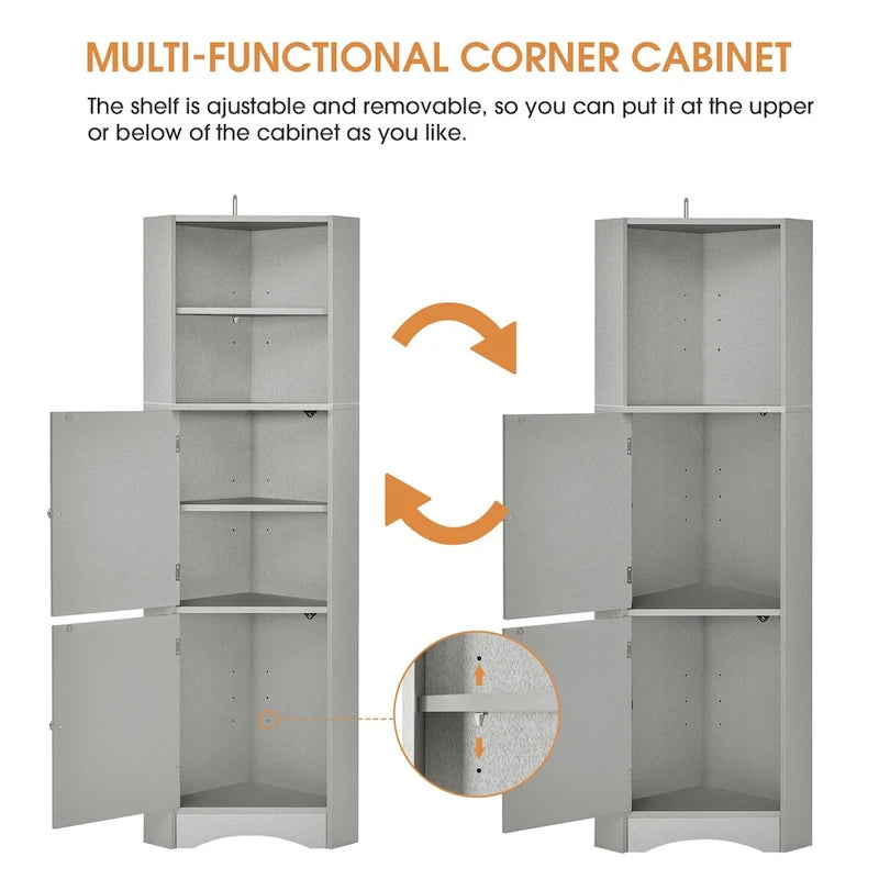 Armoire de rangement autoportante avec portes