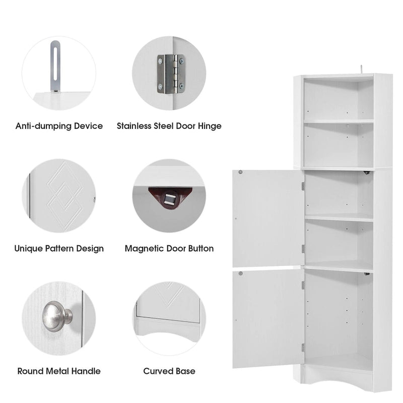 Armoire de rangement autoportante avec portes