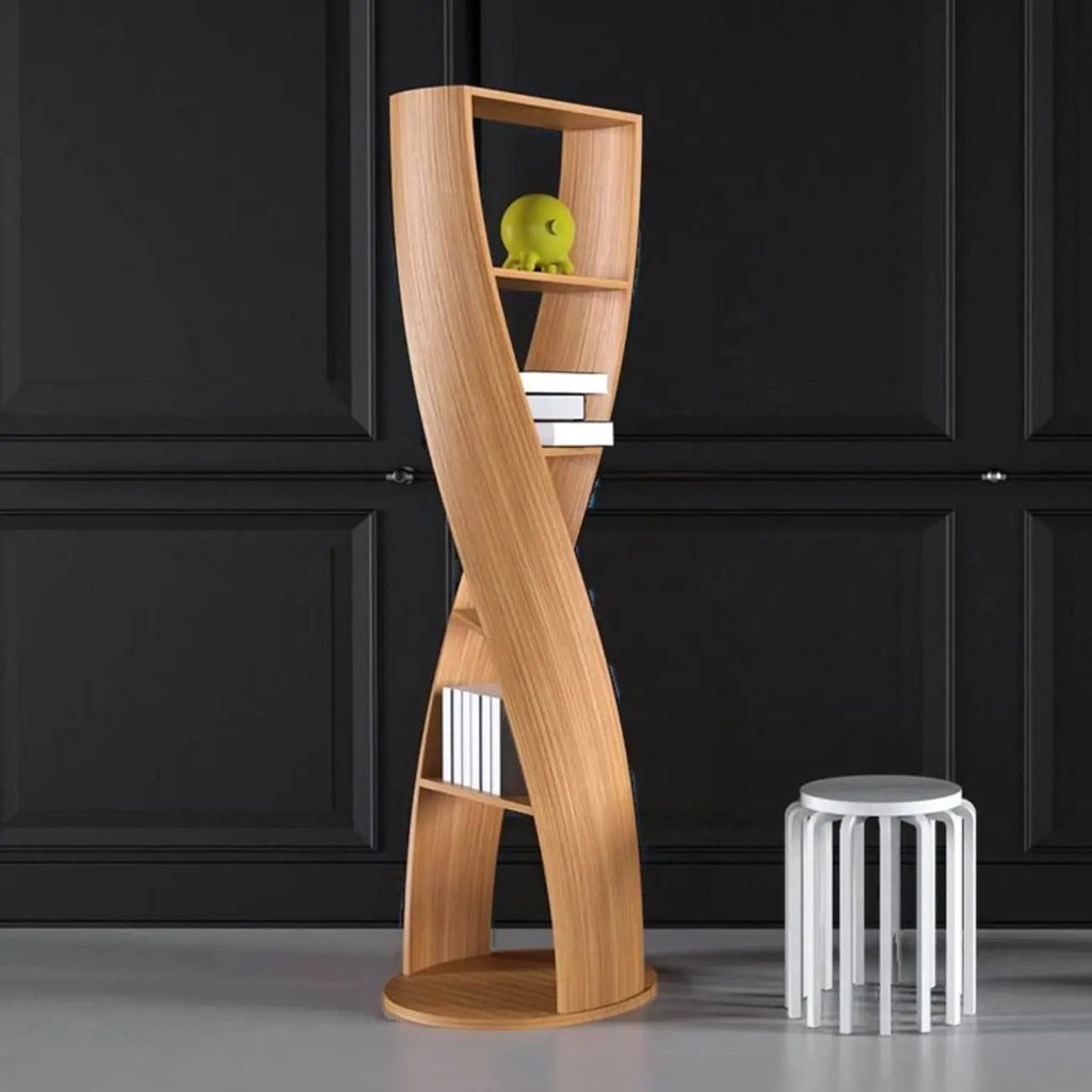 Contemporary Hourglass 5-tier Wooden Vertical Bookcase