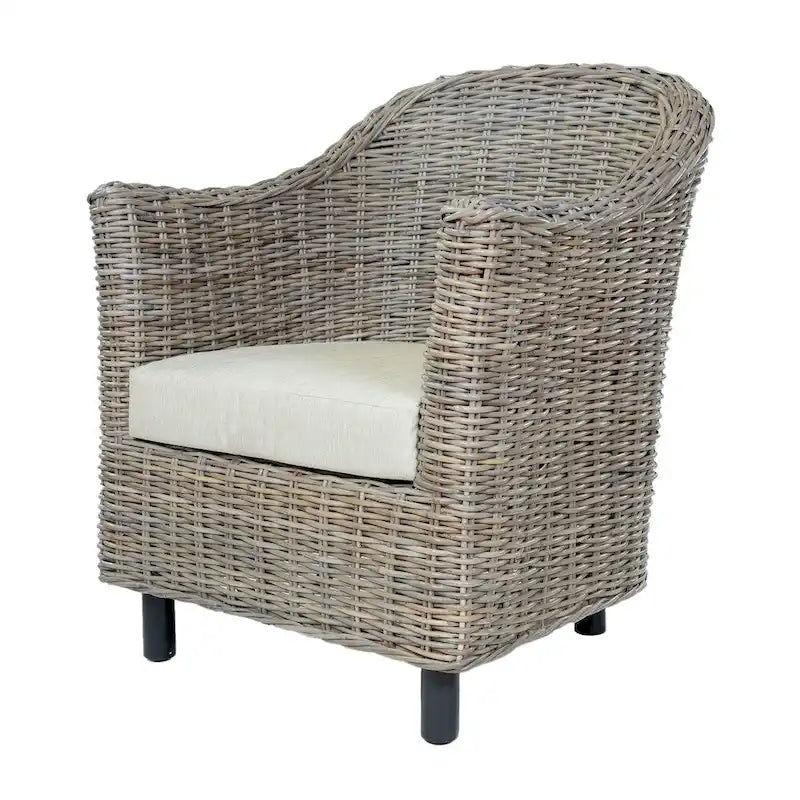 Furniture of America Lali Rustic Kubu Rattan Wicker Armchair