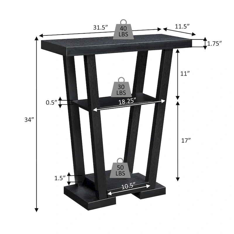 Convenience Concepts Newport V Console Table with Shelves