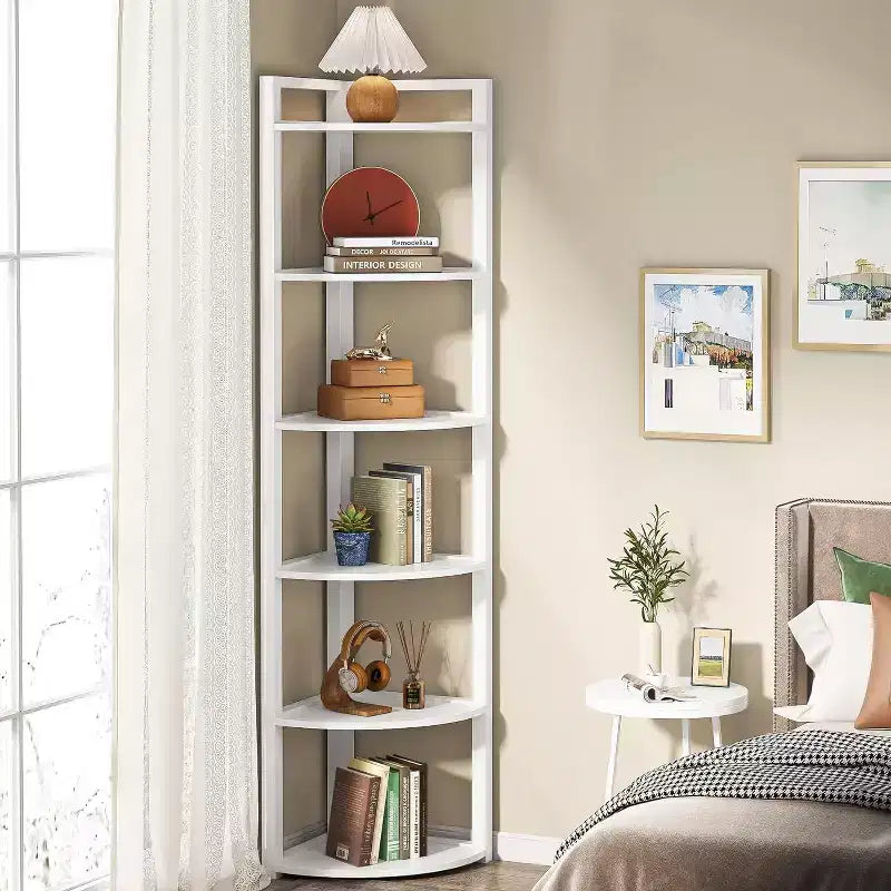 Tribesigns 6-Tier Corner Bookshelf, 70.86 Tall Book Shelving Unit Storage Rack