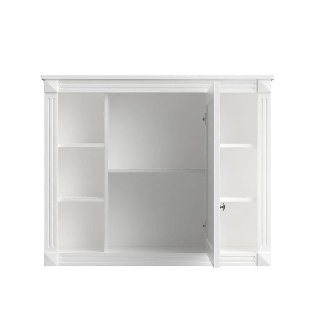 36 Modern Bathroom Vanity with Top Sink and Mirror Cabinet,2 Doors and 2 Drawers