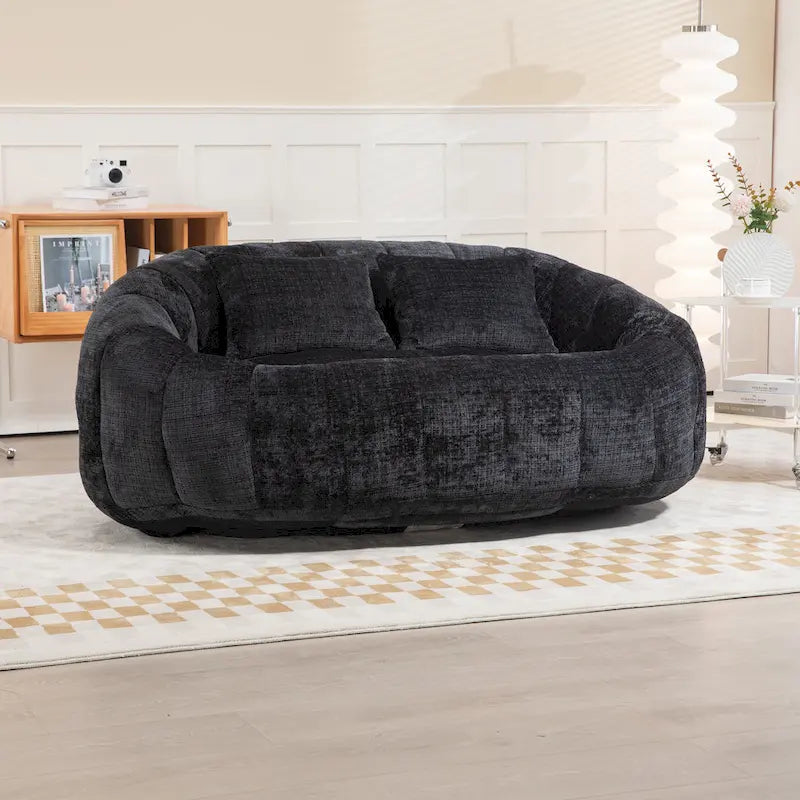 GDFStudio - Laurel Chenille 2-Seater Lazy Sofa with High-Density Foam and Oversized Comfort