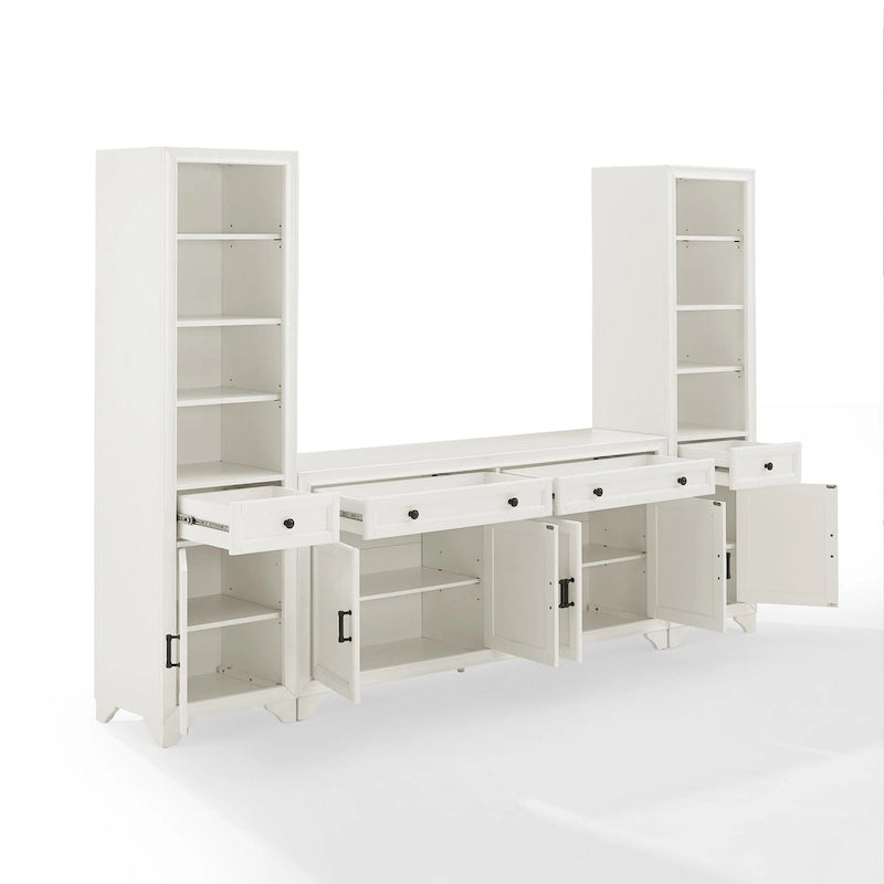 Crosley Tara 3Pc Sideboard And Bookcase Set - 15x97x67.63