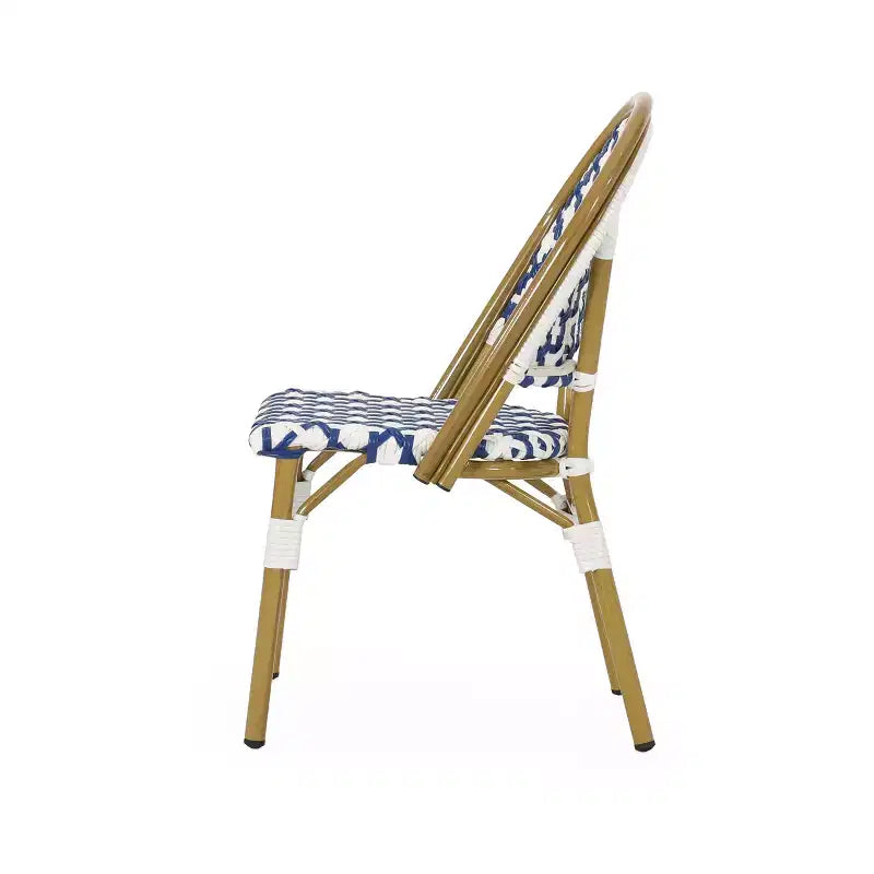 Christopher Knight Home Baron Bistro Chairs with Woven Rattan and Aluminum Frame (Set of 4)
