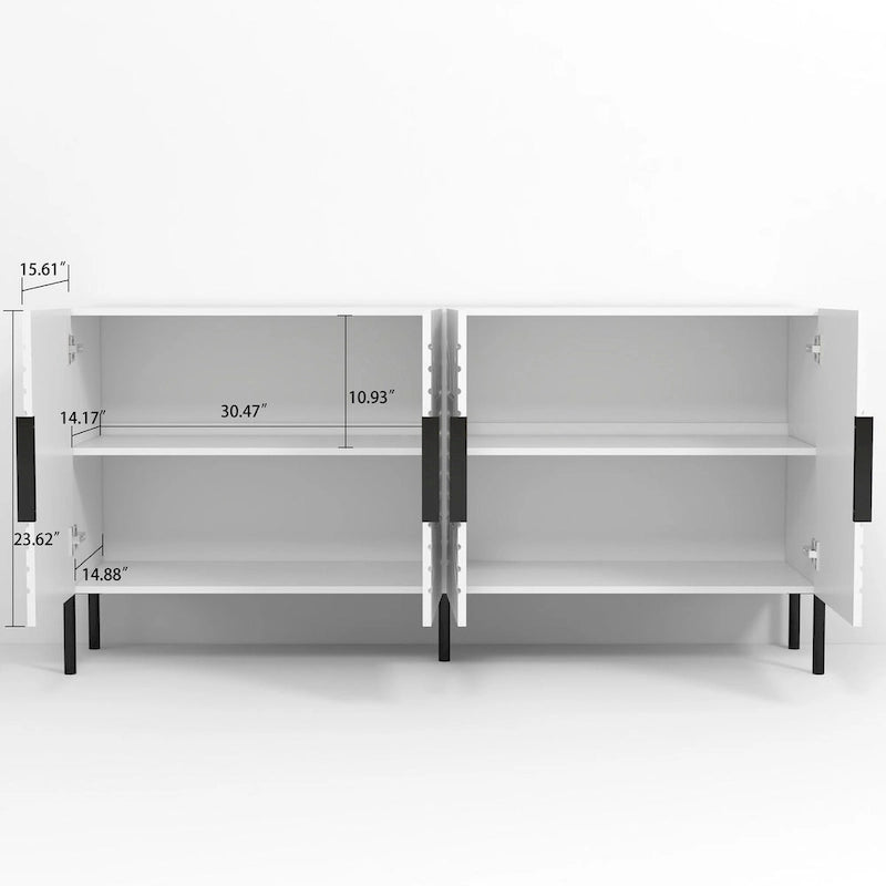 Chic Elegance 63-Inch White TV Stand - Fits Up to 65 TV - 63 in Width
