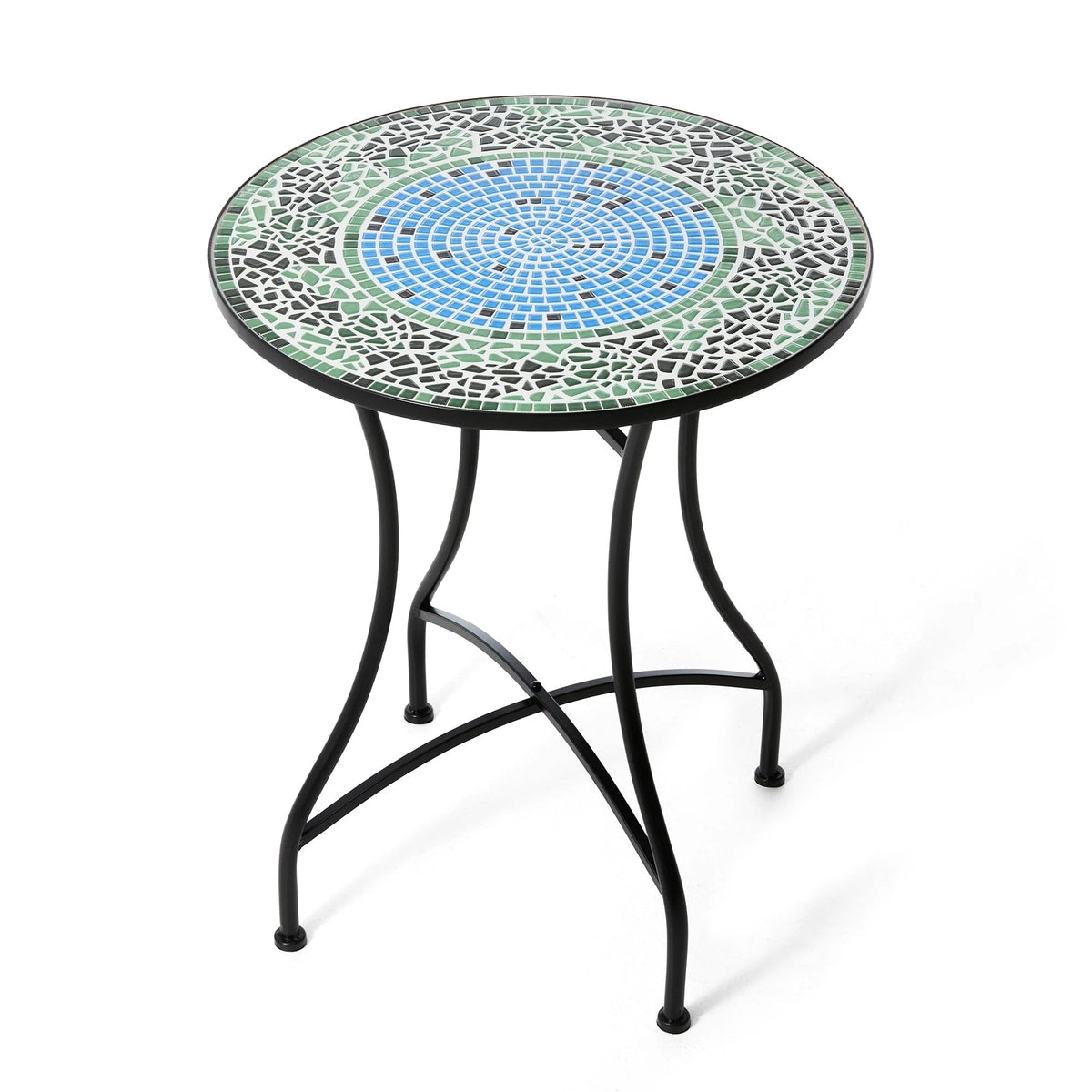 Glitzhome Outdoor Metal Folding Bistro Set 3PCS Patio Table Chairs