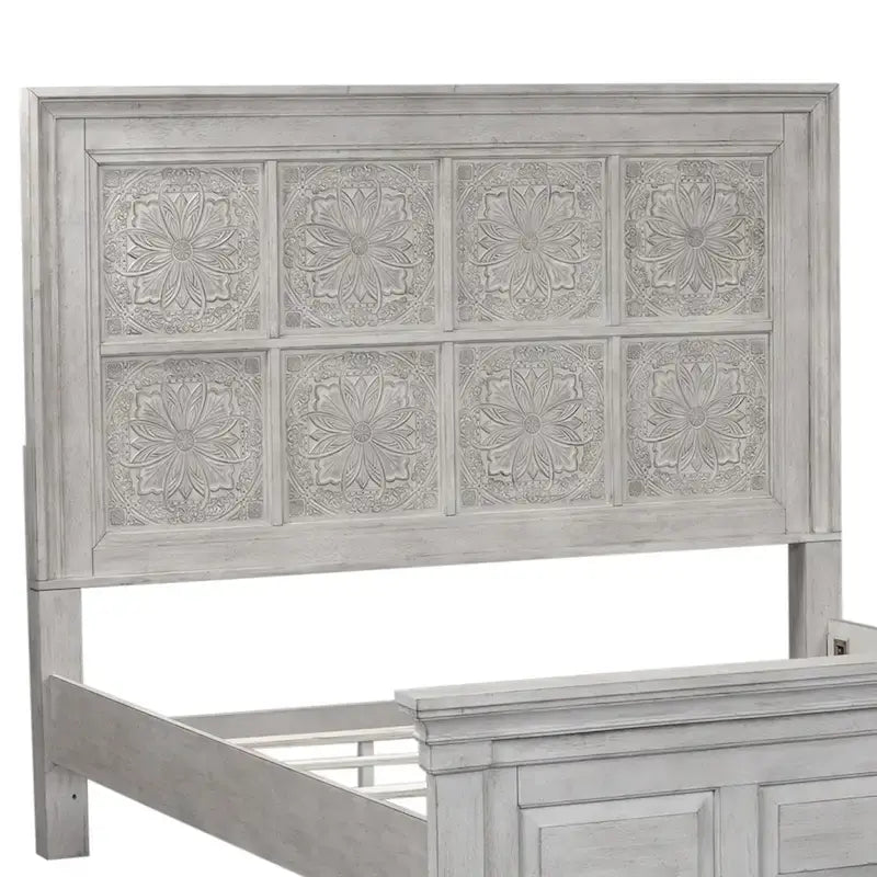 Heartland Antique White Tobacco Queen Decorative Panel Headboard