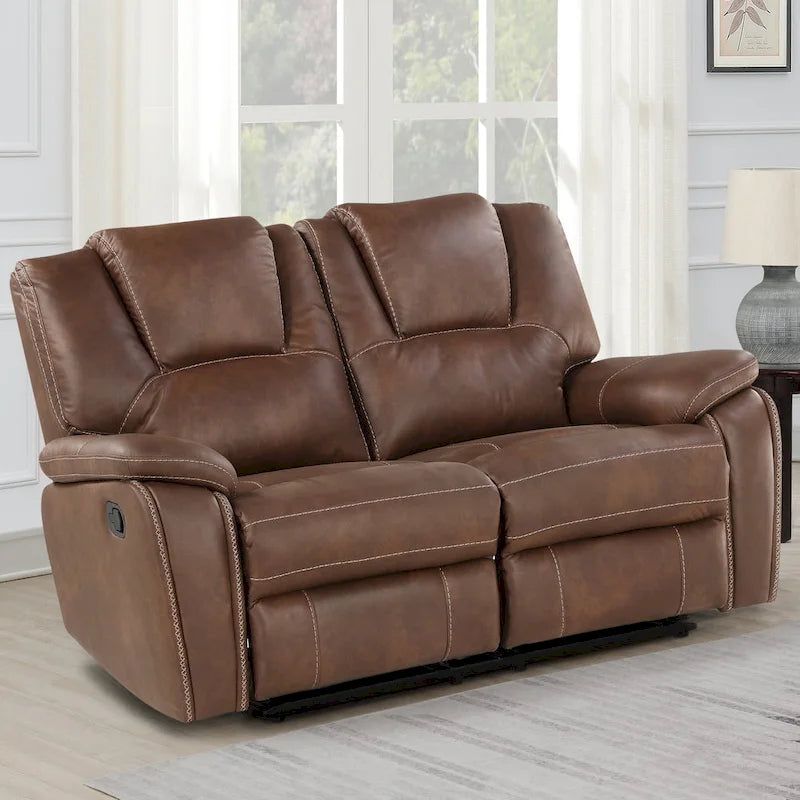 Steve Silver Kameryn Faux Leather Manual Reclining Loveseat