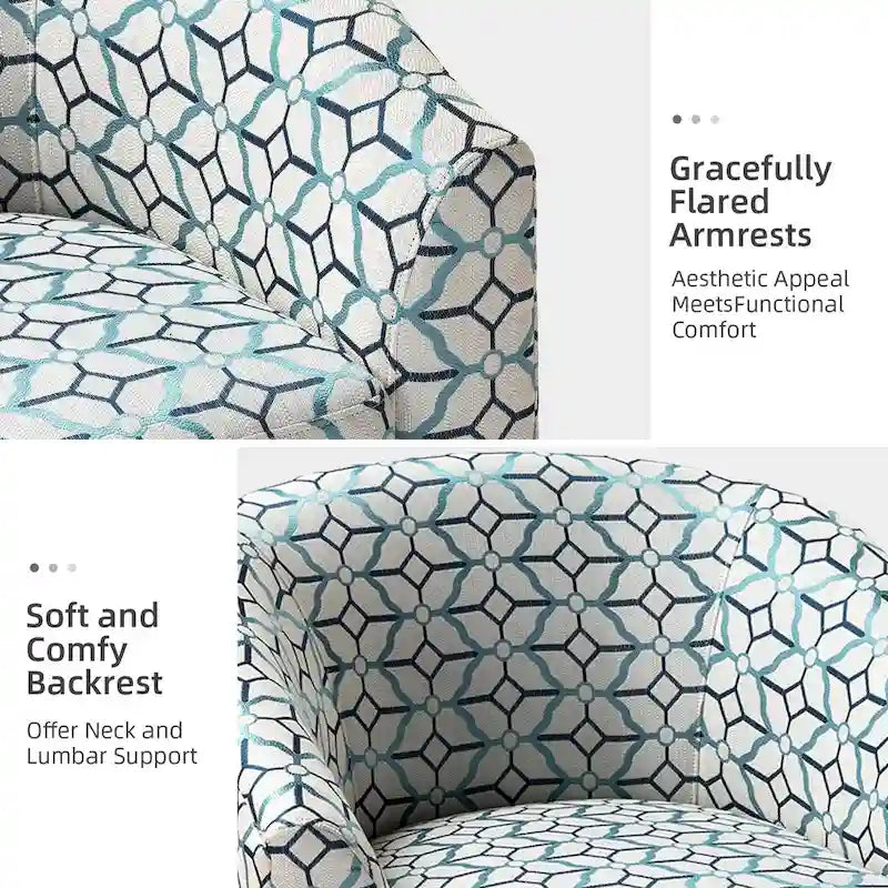 Cuenca Modern Upholstered Barrel Chair with Swivel Base Set of 2