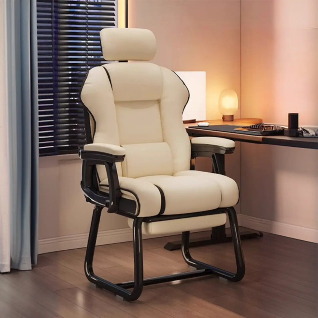 Yellow High-Back Leather Ergonomic Executive Chair
