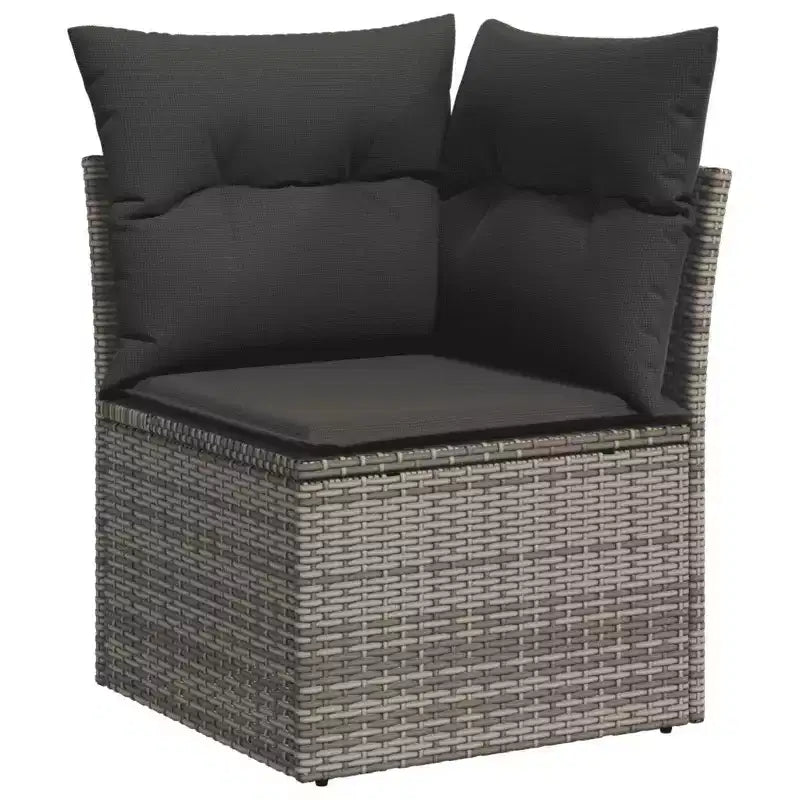 vidaXL 4 Piece Patio Sofa Set with Cushions Poly Rattan Acacia