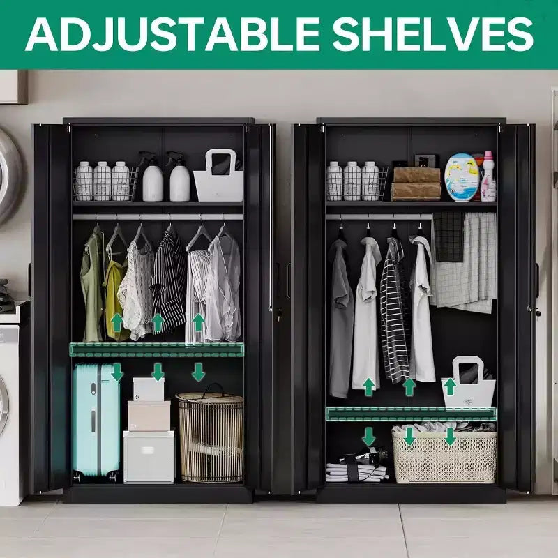 BALHAM TRADE-Heavy Duty Metal Wardrobe Cabinets with Lock Secure Storage for Home Gym School Office