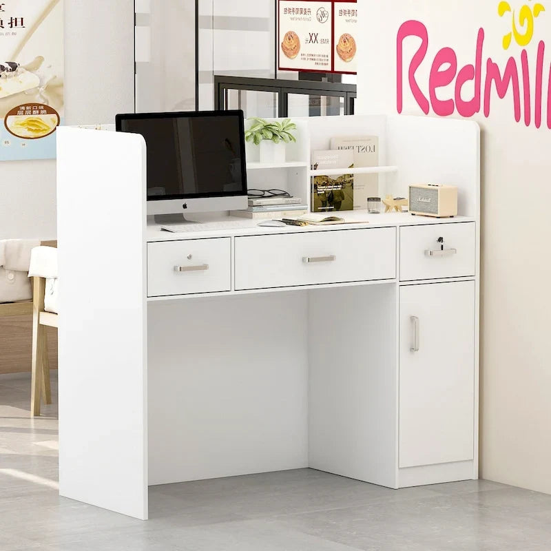 47.2 Reception Desk Counter Lockable Storage Reception Table Working