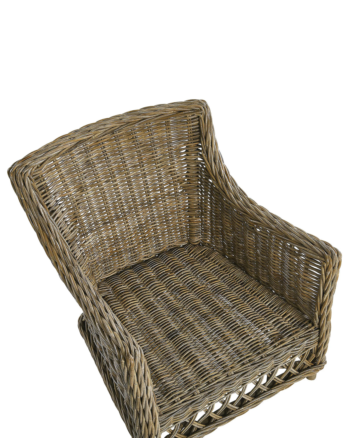 Poltrona da giardino con poggiapiedi Rattan Naturale