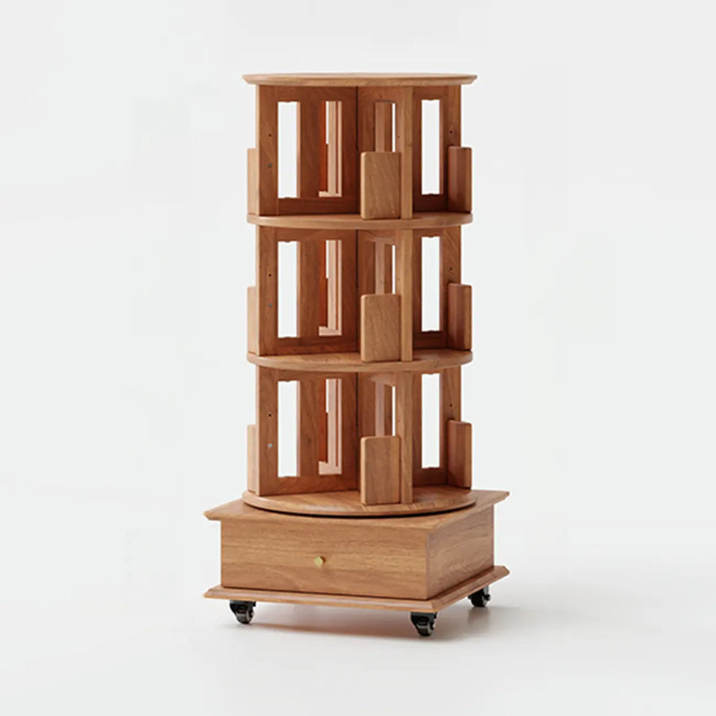 Wooden Vertical Narrow Rotating Bookcase