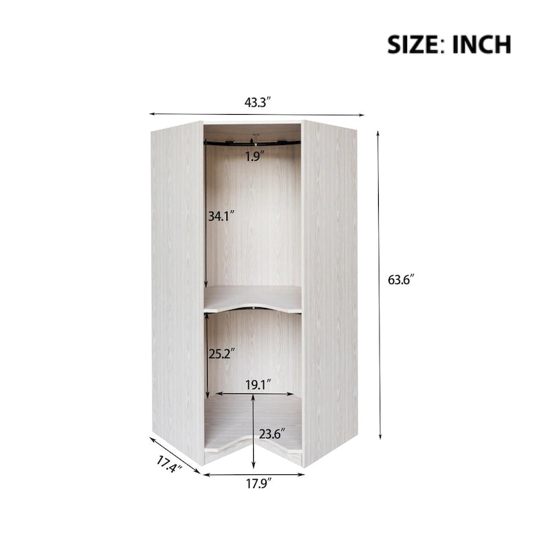 Polygon Corner Wardrobe with 2-Doors