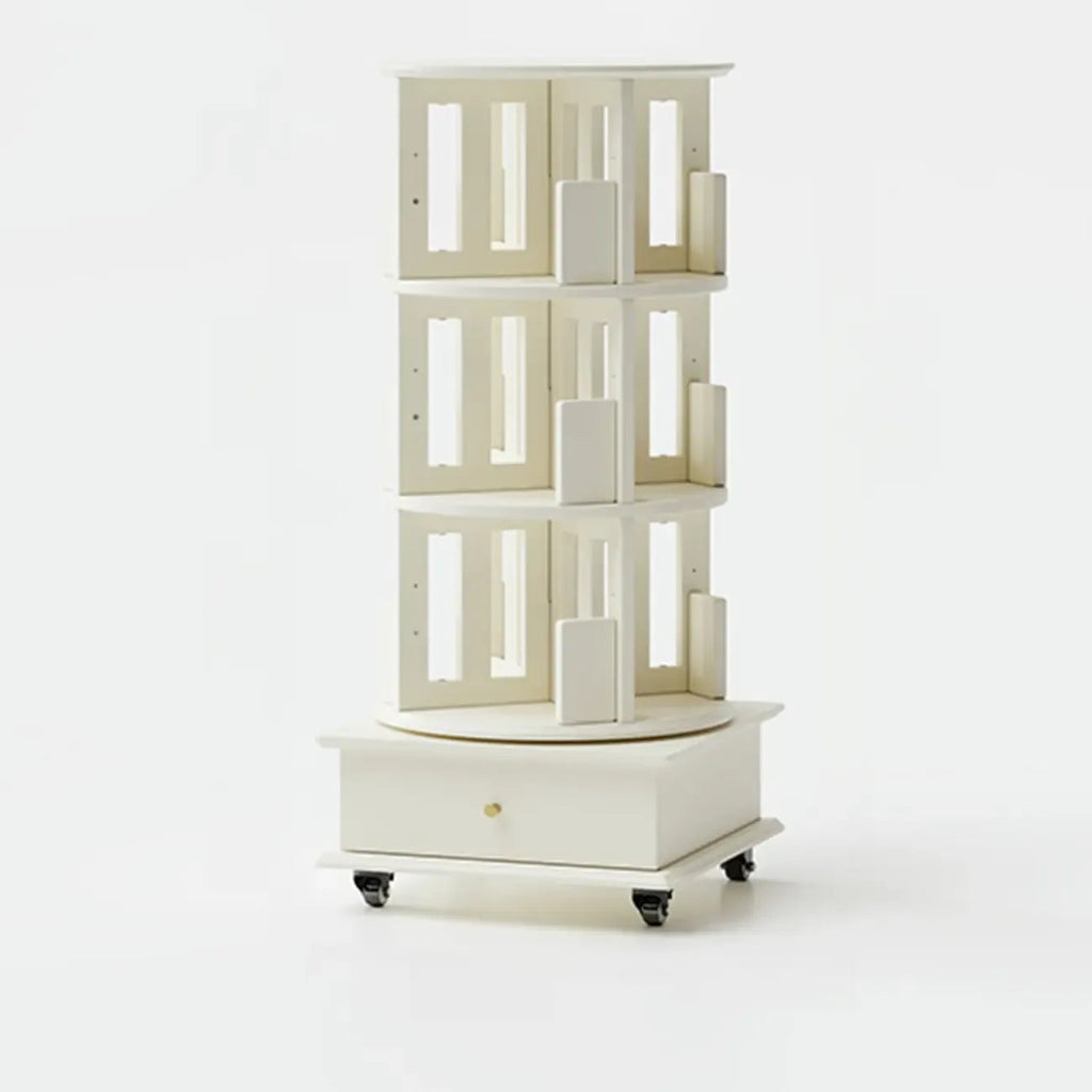 Wooden Vertical Narrow Rotating Bookcase