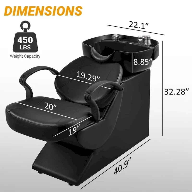 ABS Plastic Shampoo Spa Backwash Barber Salon Chair (Set of 1 or 2
