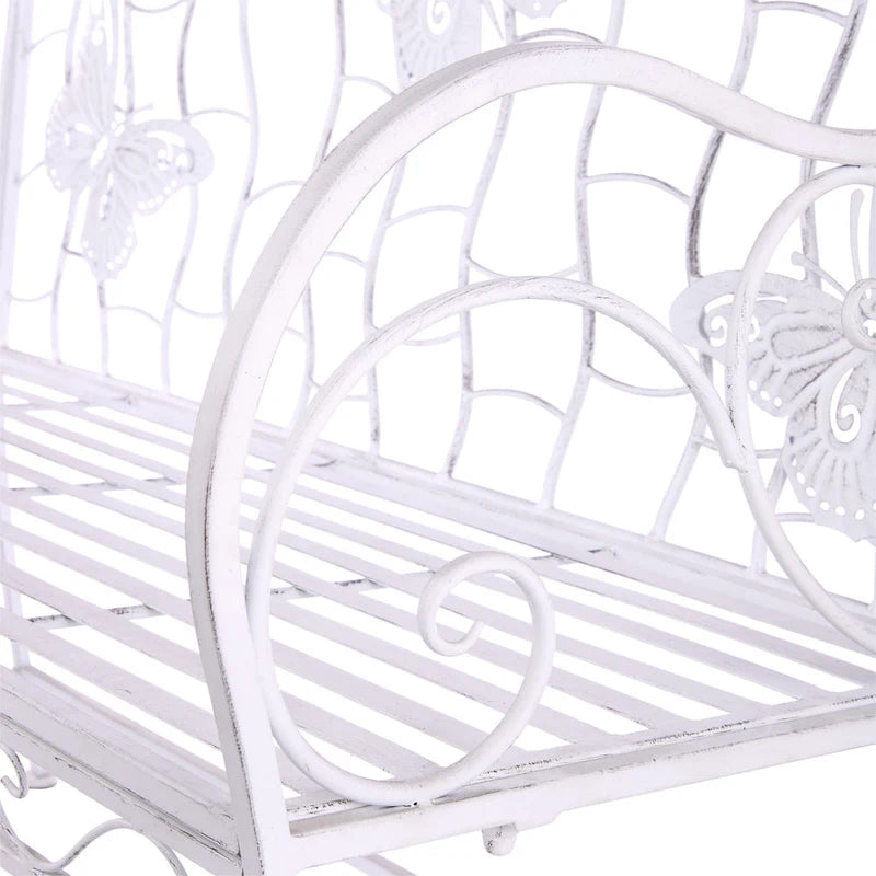 Alpine Corporation 44L Indoor/Outdoor 2-Person Classic Metal Garden Bench