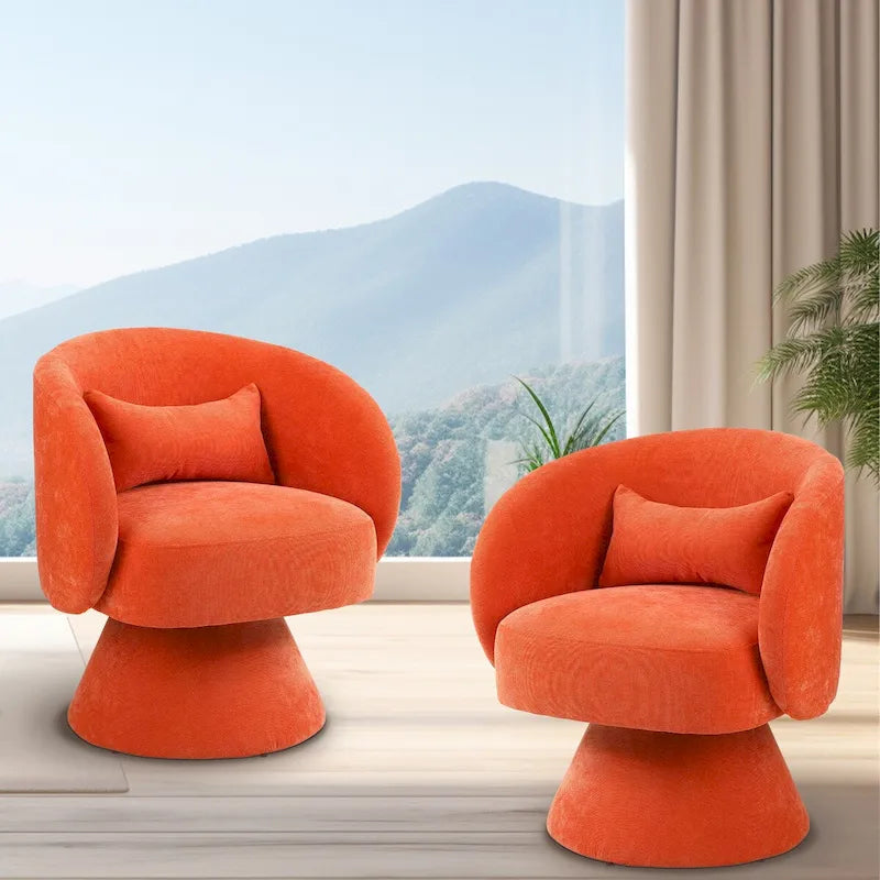 Upholstered Swivel Armchair (Set of 2)