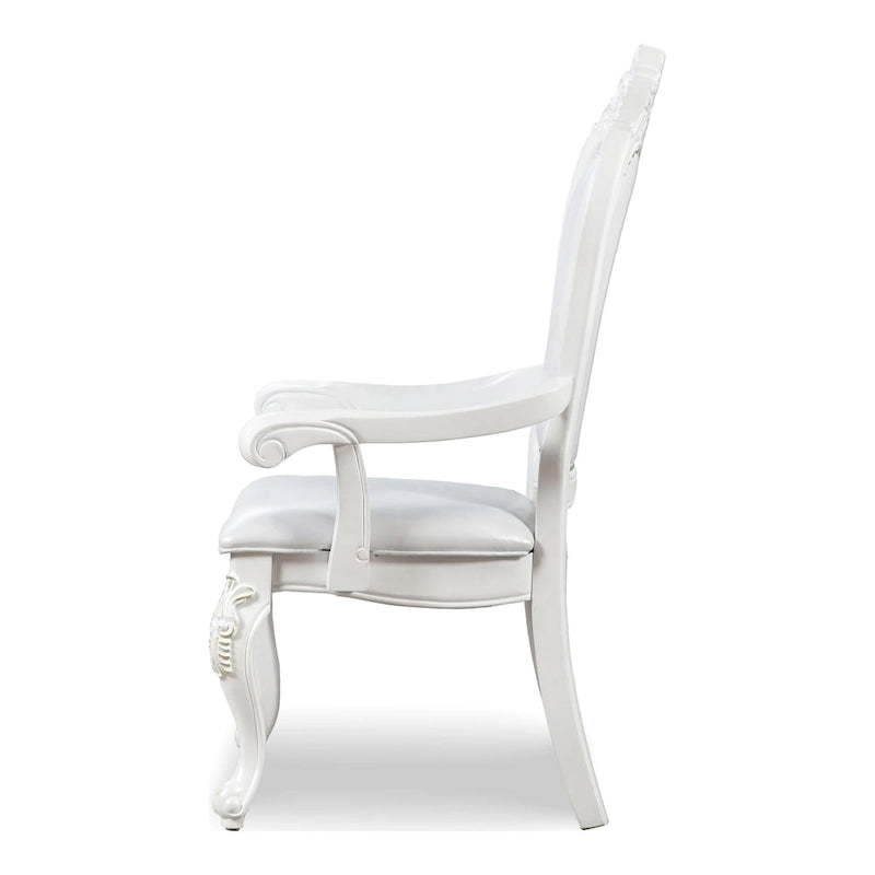 Furniture of America Eugene Traditional Solid Wood Dining Arm Chairs with Nailhead Trim and Cabriole Legs (Set of 2)