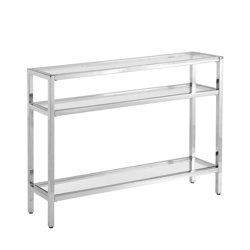 Carolina Living Chrysalis 3 Tier Glass Top Console Table - Gold