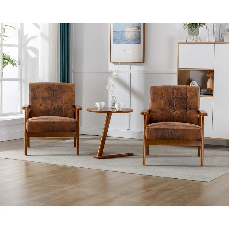 Accent Chairs Set of 2 with Side Table Arm Chair for Living Room Bedroom Office - 30.71H*25.39W *27.95D