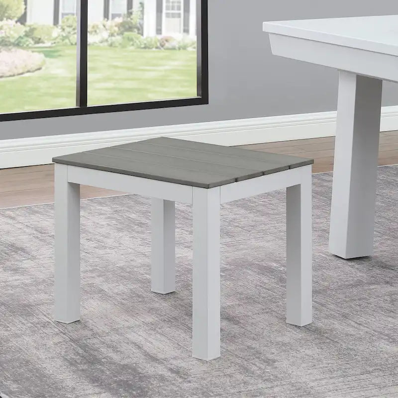 Norwalk Indoor/Outdoor 7ft Slate Pool Table 6-Seater Dining Set with 4 Benches & Accessories, White Finish