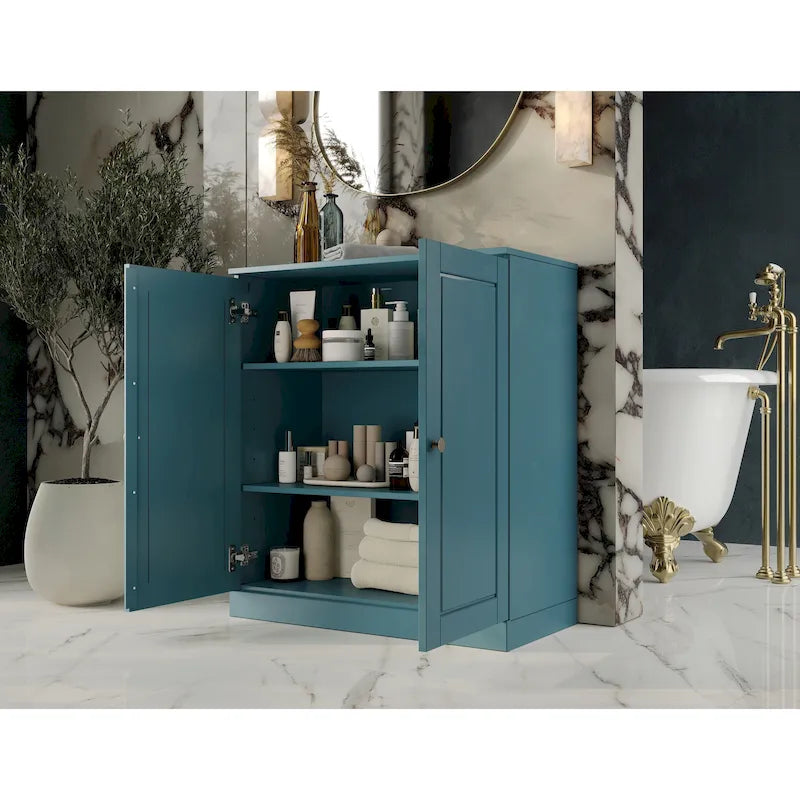 Palace Imports 100% Solid Wood 32 Bathroom Cabinet with Solid Doors and Adjustable Shelves