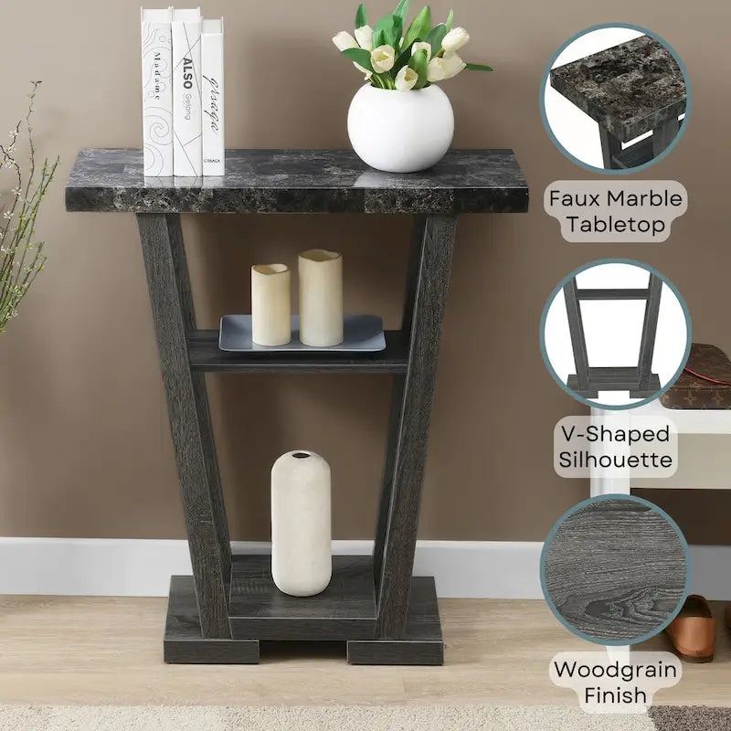 Convenience Concepts Newport V Console Table with Shelves