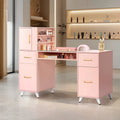 55-Inch Computer Desk with Shelves, Drawers and Cabinet