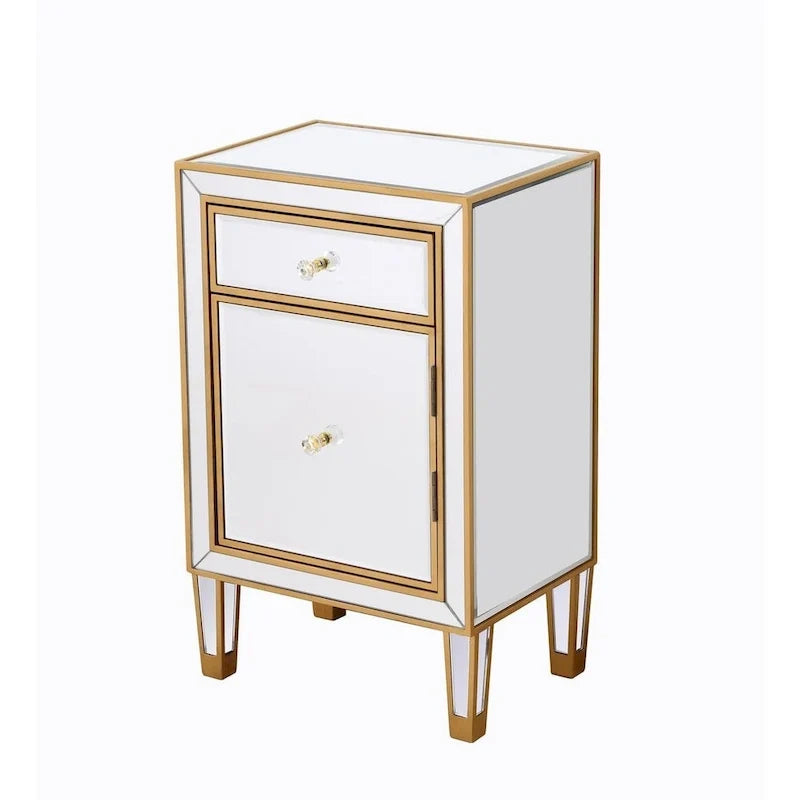 Reflexion Collection Rosa 18-inch Wide Mirrored 1-drawer Nightstand