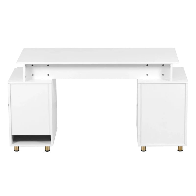 Modern Executive Floating Desk with 3 Drawers & Sleek Work Surface