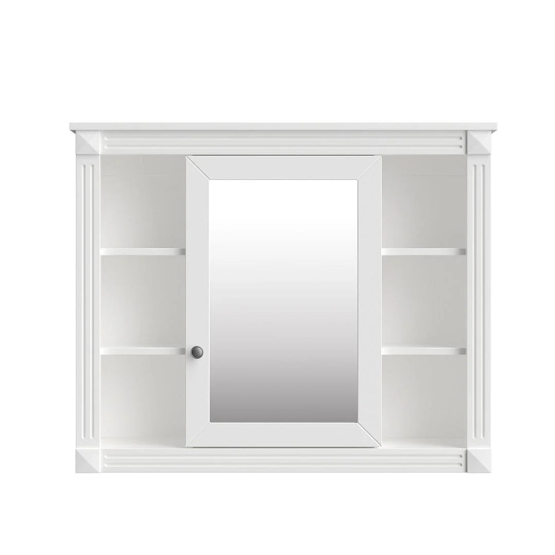 36 Modern Bathroom Vanity with Top Sink and Mirror Cabinet,2 Doors and 2 Drawers