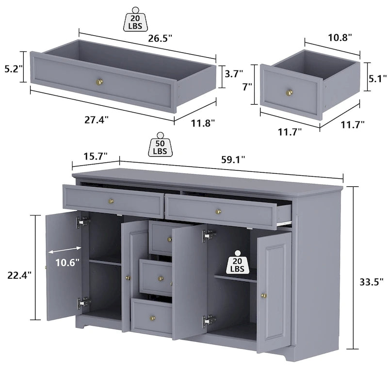 Bookcase Storage Cabinet Lacquered Buffet Sideboard Dresser