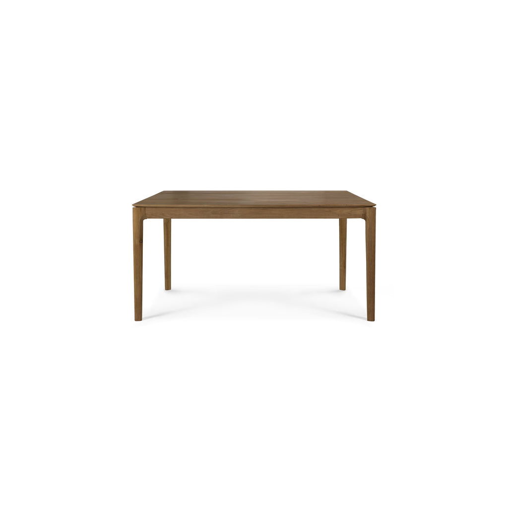 Natural Teak Extendable Dining Table with Concealed Extension Leaf for Dining Room