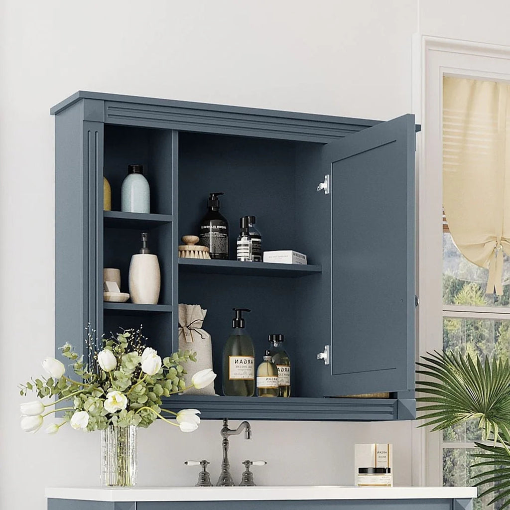 36 Modern Bathroom Vanity with Top Sink and Mirror Cabinet,2 Doors and 2 Drawers