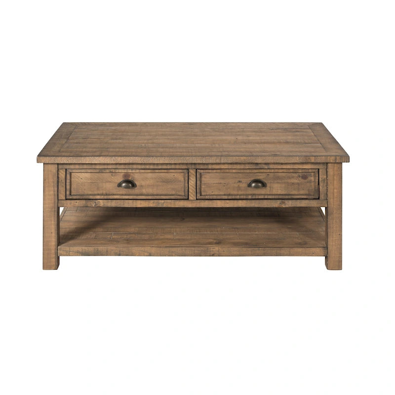The Gray Barn Downington Solid Wood 2-Drawer Coffee Table