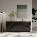 59 Modern Spiral Sideboard Buffet Cabinet, Low Profile Art Entryway Storage Cabinet with 3D Ripple Texture Doors